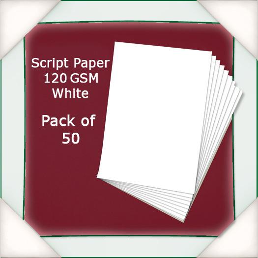 Script Paper - White - Click Image to Close